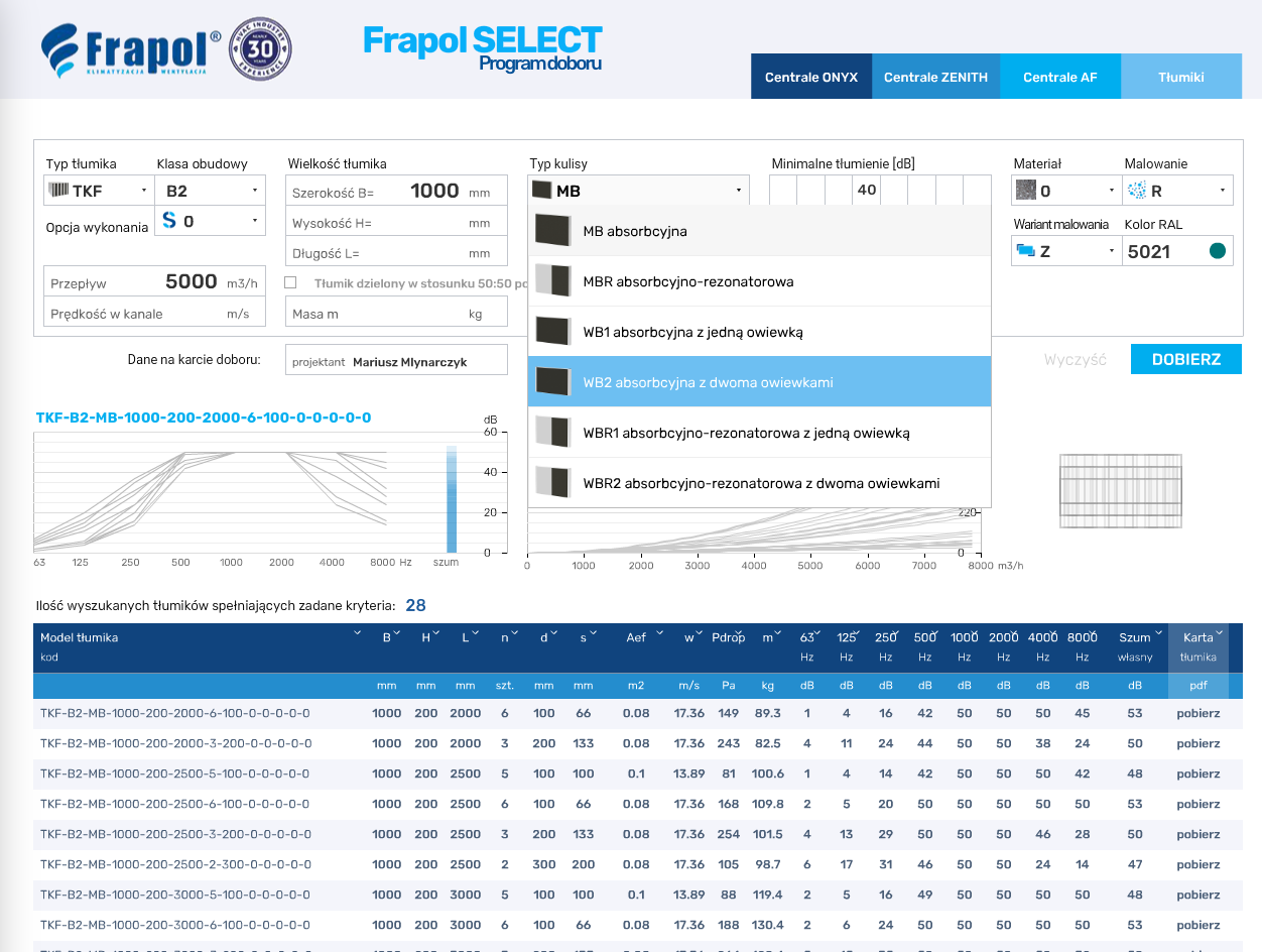 Frapol — Choosing a silencer type before narrowing down to a model.