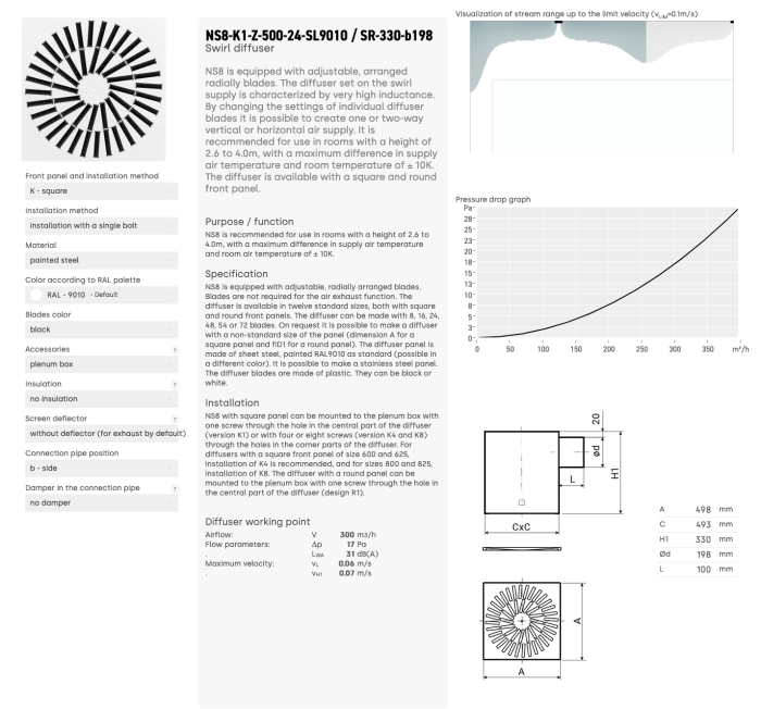 SMAY diffuser selection software